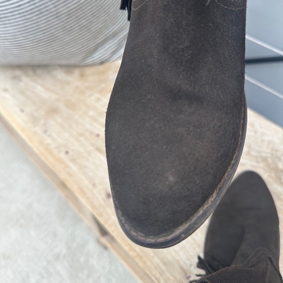 Steve Madden Black Brown Faulkner Fringe Suede Booties Ankle Boot festival 9 - Picture 8 of 9